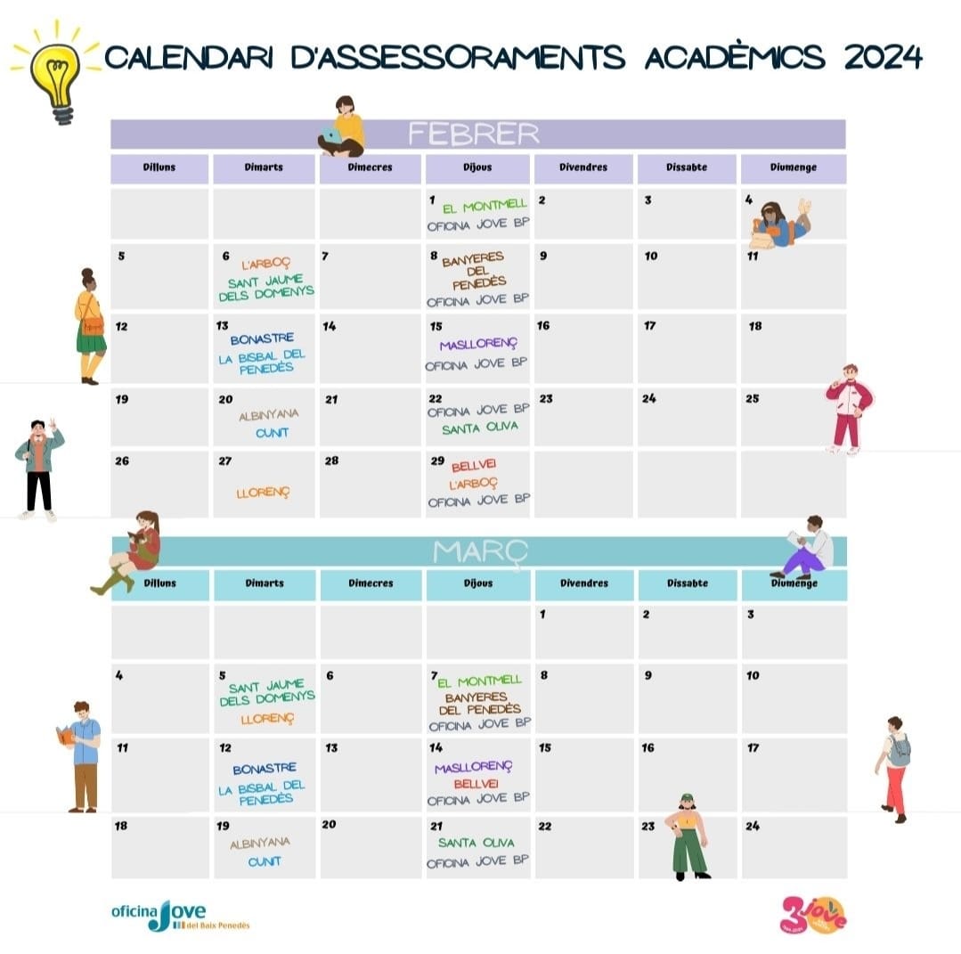 Calendari assessoraments acadèmics 2024