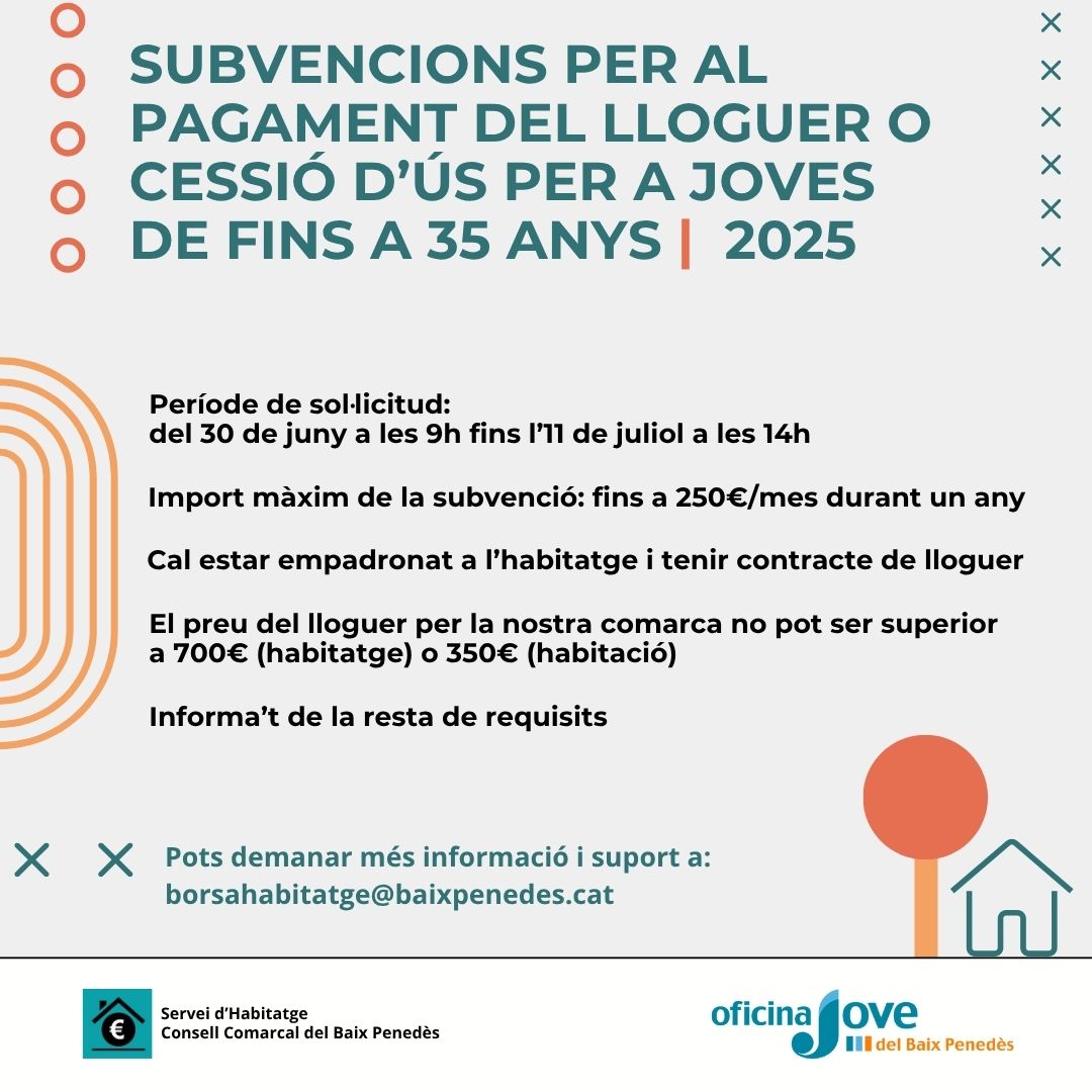 Cartell subvencions lloguer jove