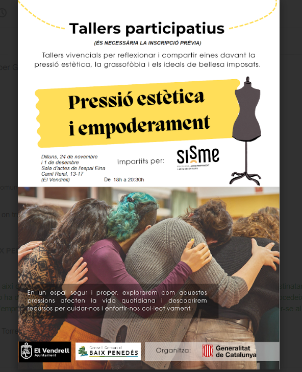 cartell taller pressió estètica