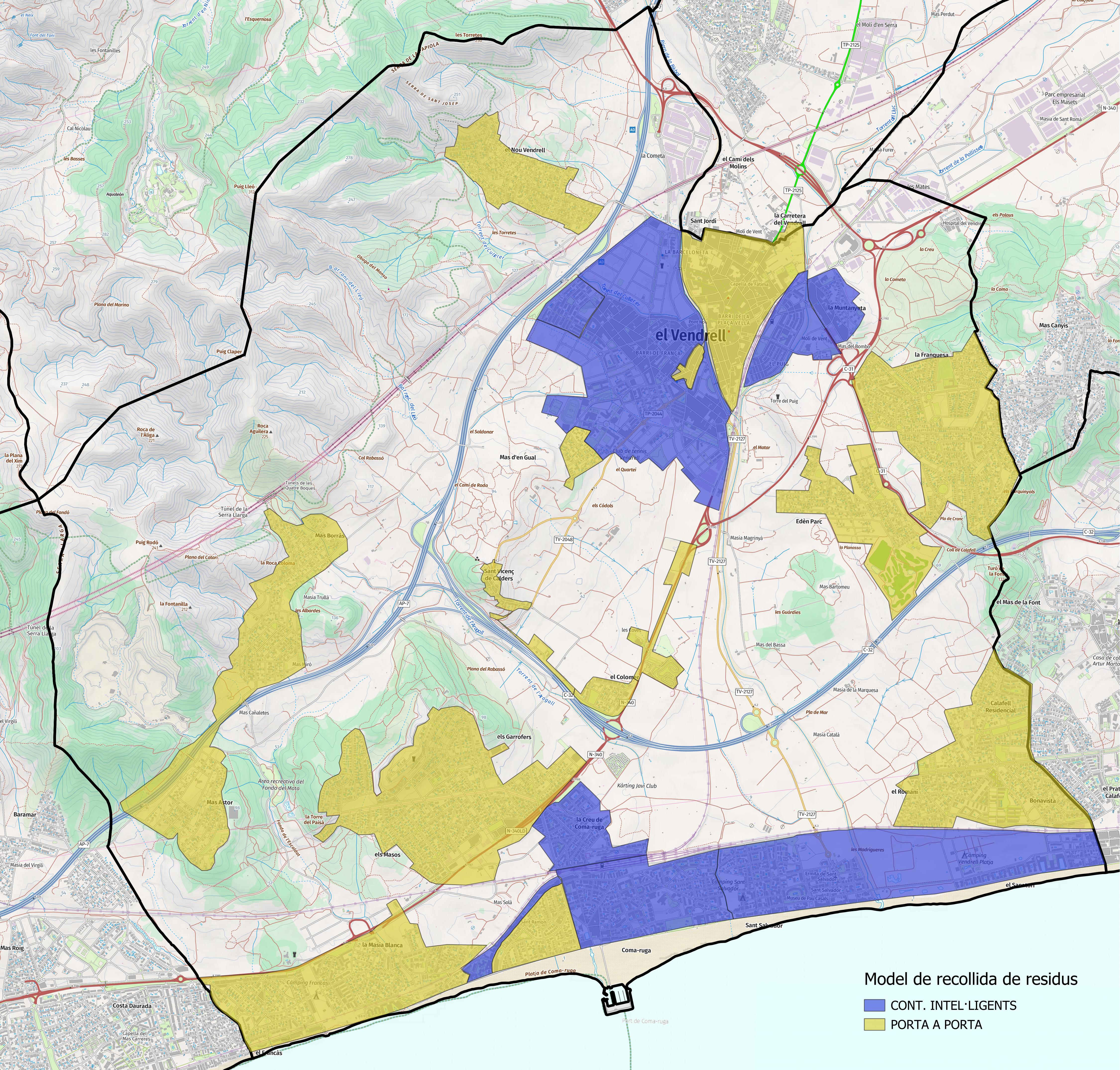 Mapa dels sector del Vendrell